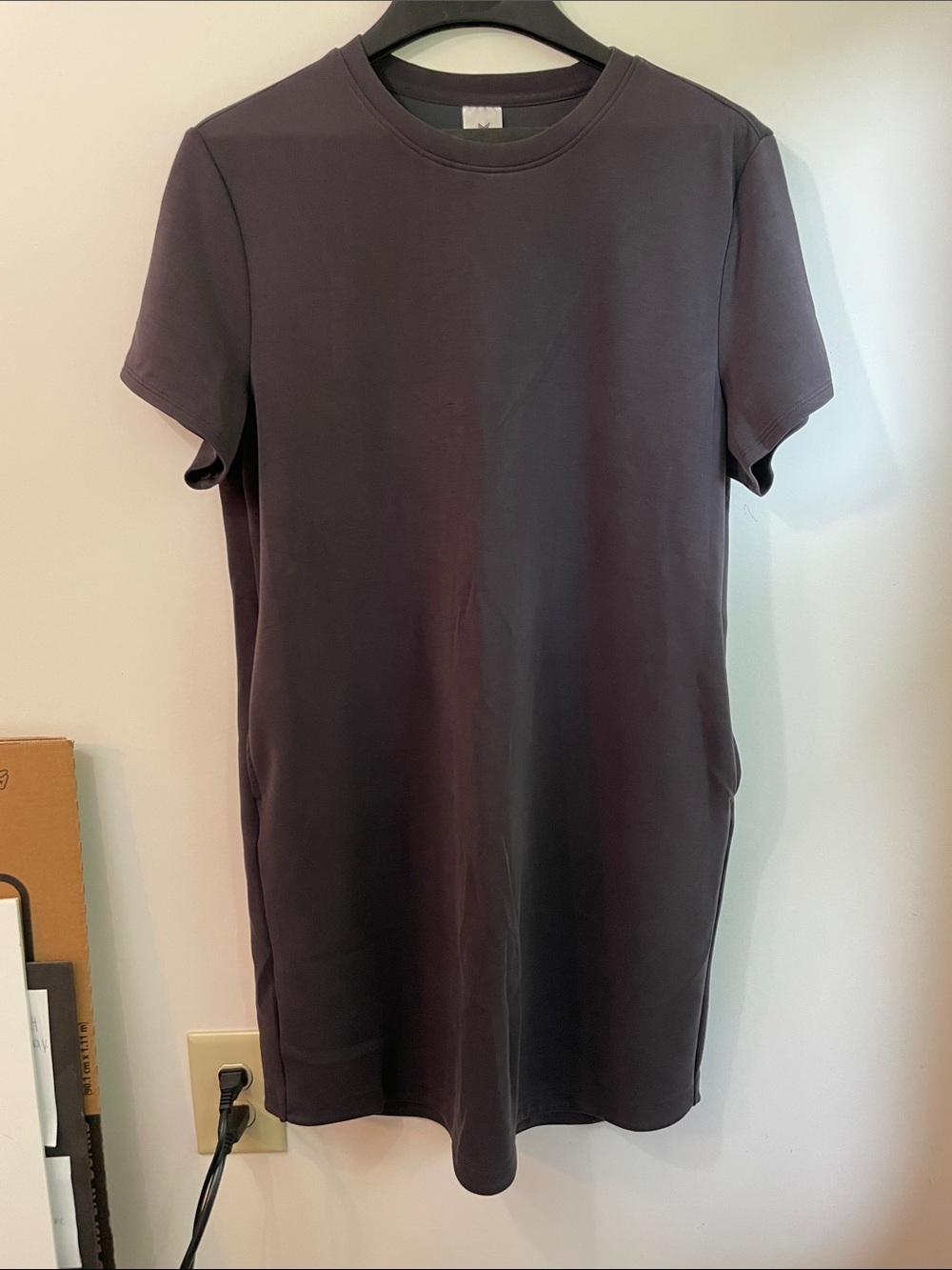 Member's Mark Charcoal Sandwash T-shirt Style Short Sleeve Dress with pockets L